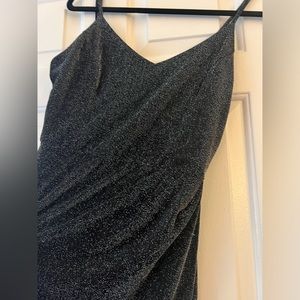 Black sparkly wrap dress